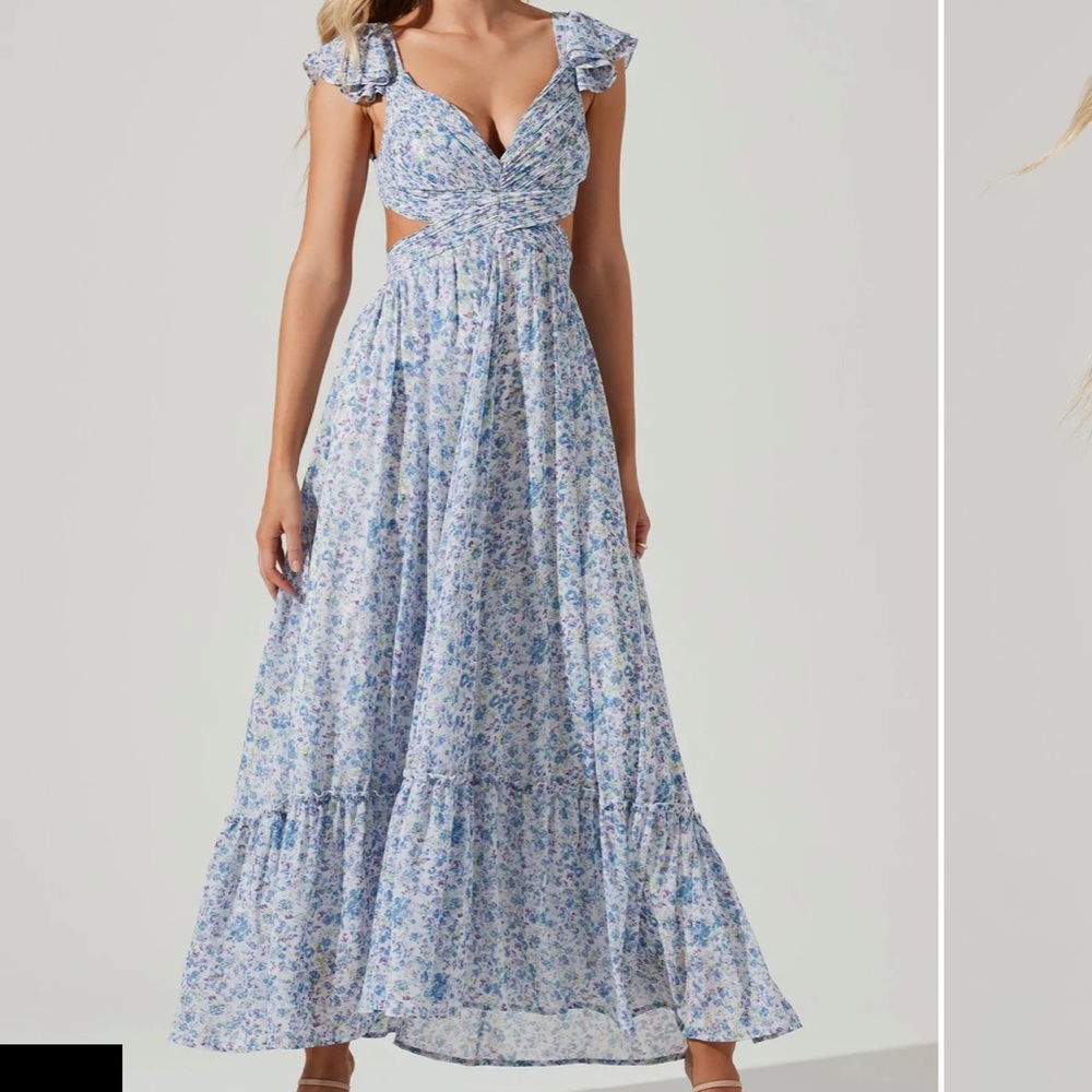 PRIMROSE FLORAL STRAPPY BACK MAXI DRESS
